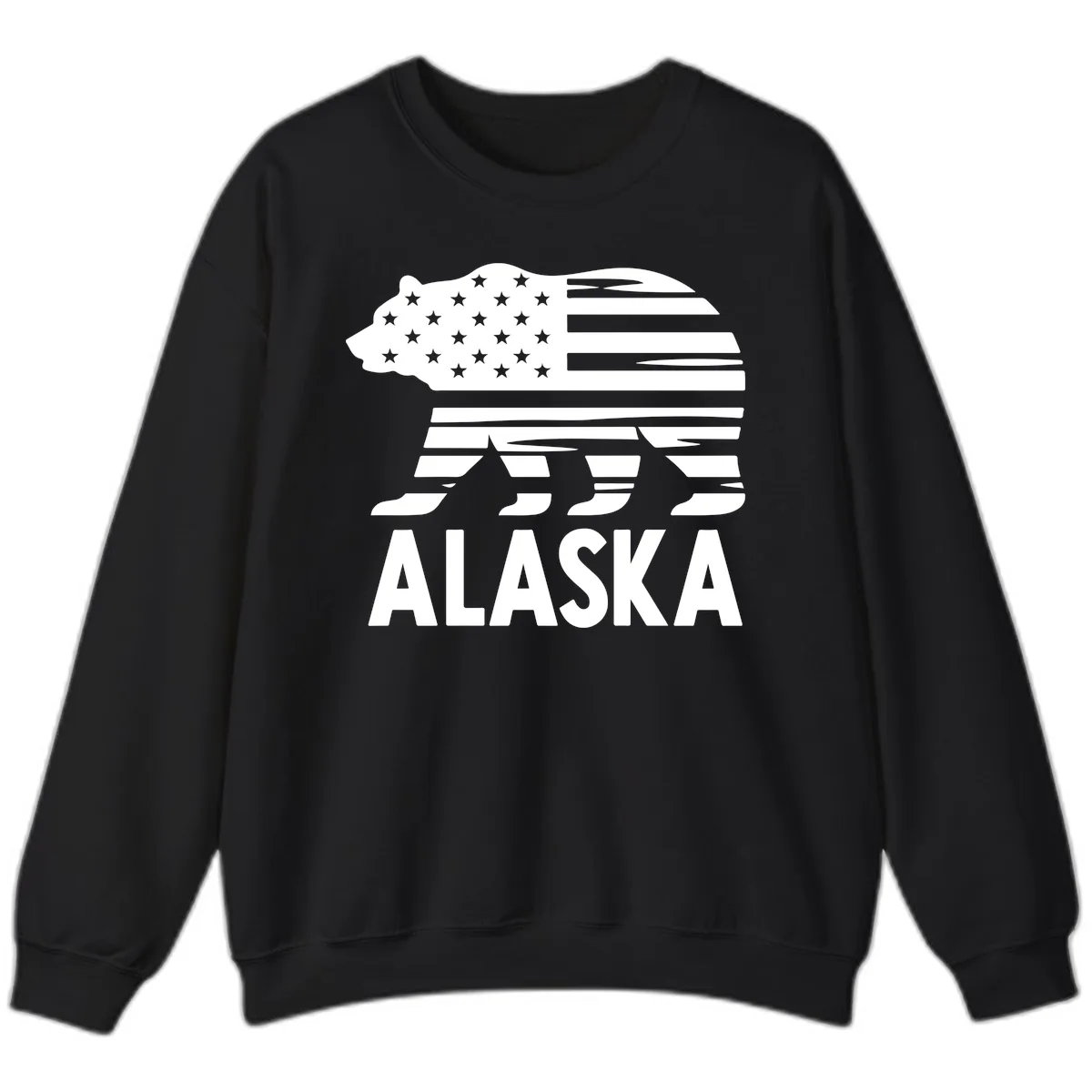 Alaskan Flag Bear Silhouette Sweatshirt in Black