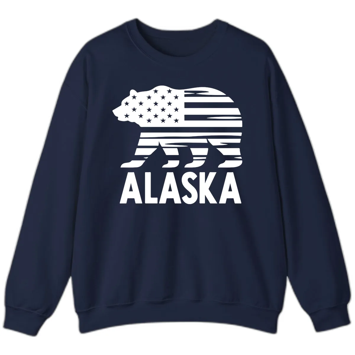Alaskan Flag Bear Silhouette Sweatshirt in Navy
