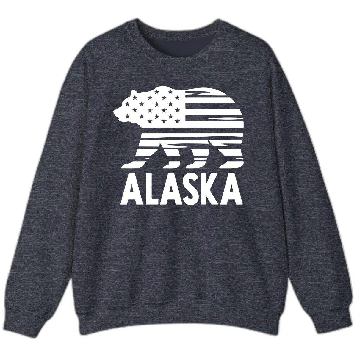 Alaskan Flag Bear Silhouette Sweatshirt in Heather Sport Dark Navy