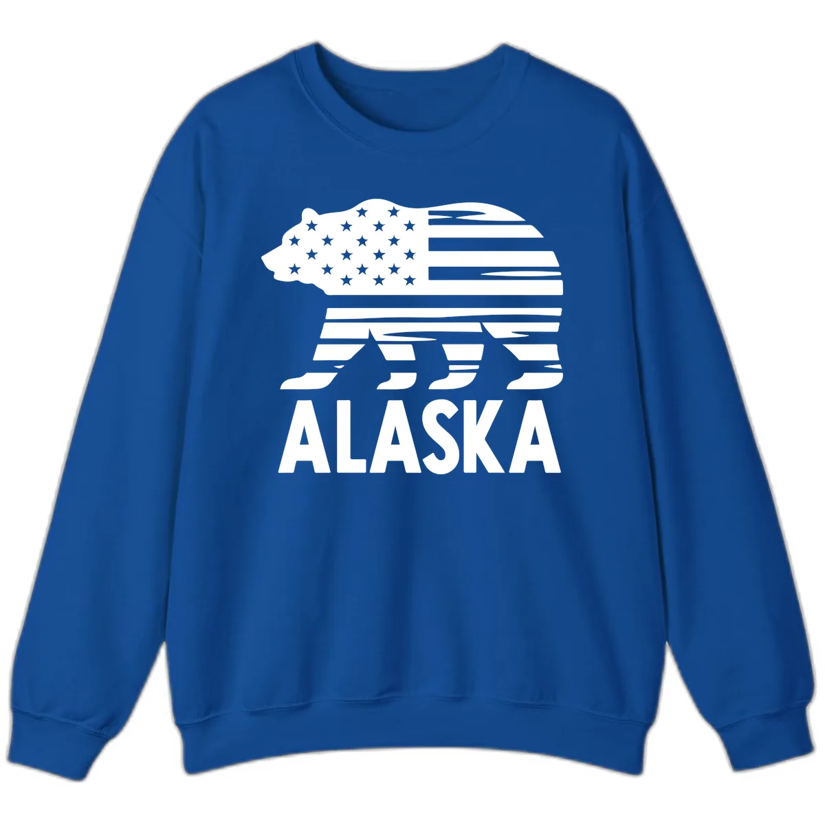 Alaskan Flag Bear Silhouette Sweatshirt in Royal