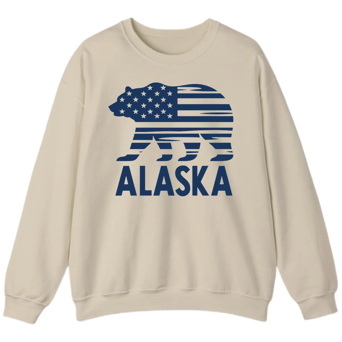 Alaskan Flag Bear Silhouette Sweatshirt in Sand