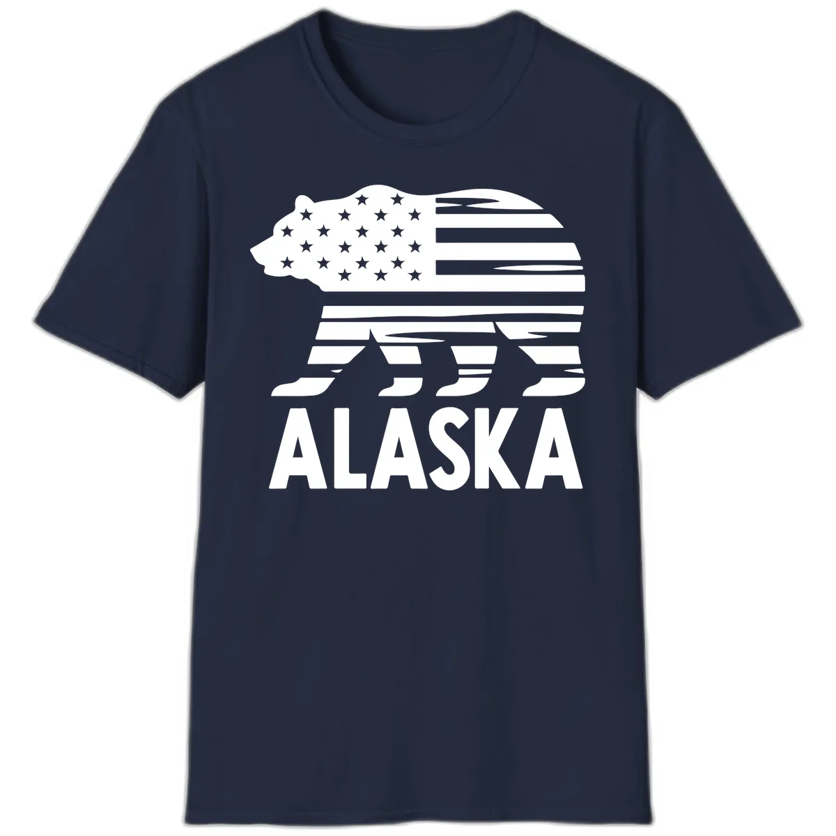 Alaskan Flag Bear Silhouette T-Shirt in Navy