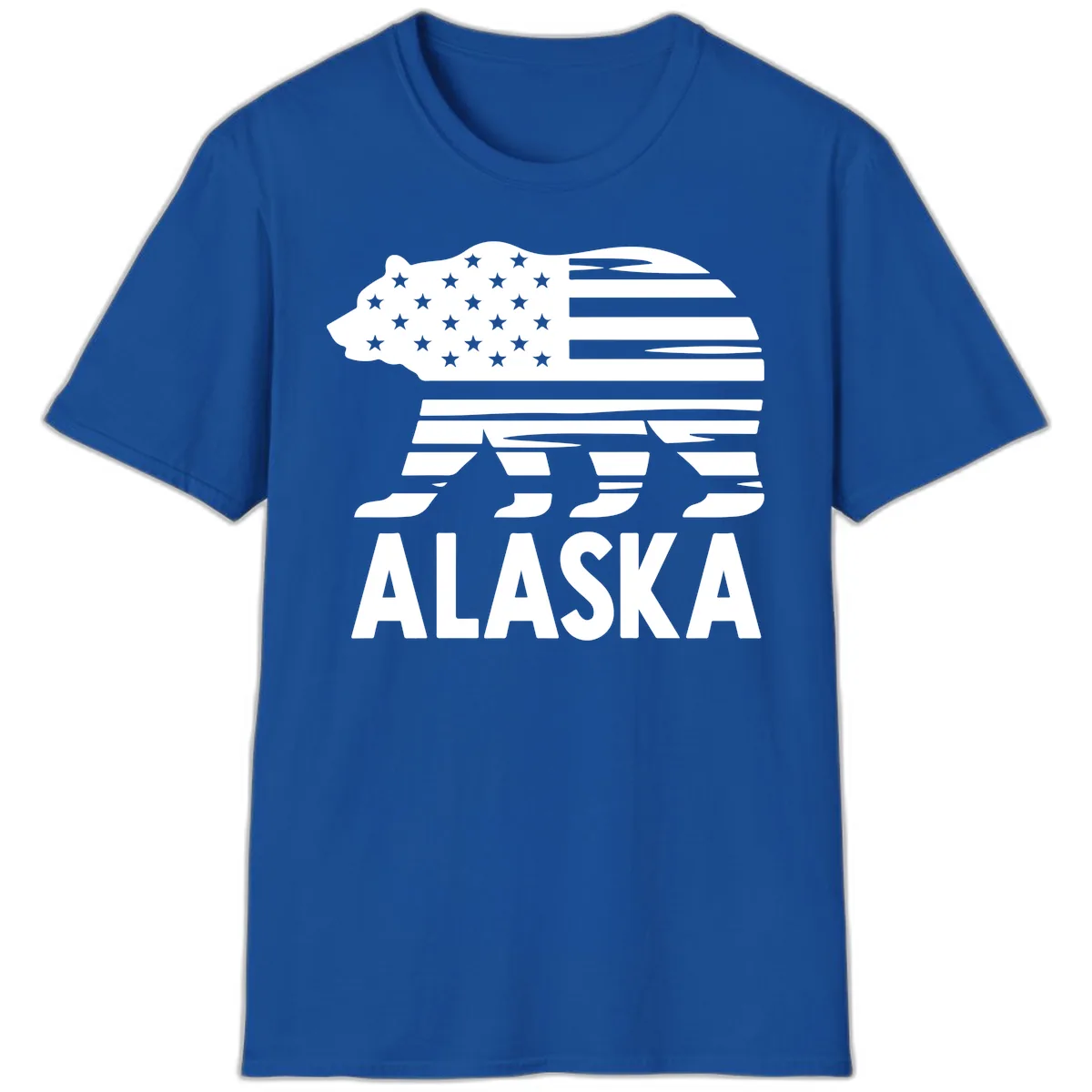Alaskan Flag Bear Silhouette T-Shirt in Royal