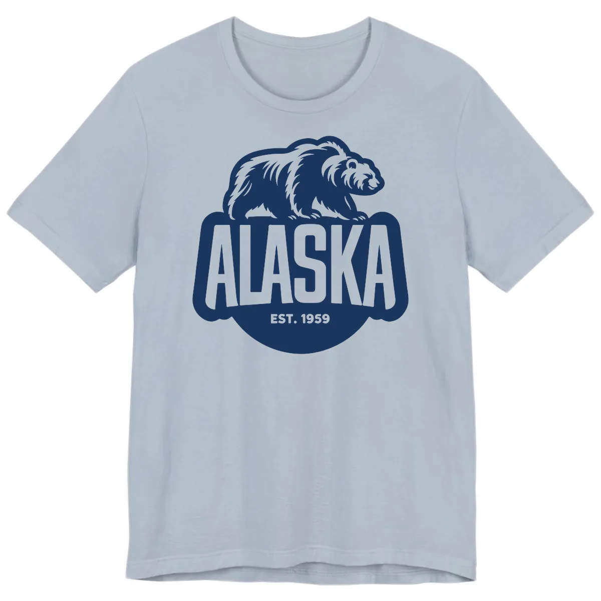 Alaska Bear Established 1959 Badge Premium T-Shirt in Light Blue