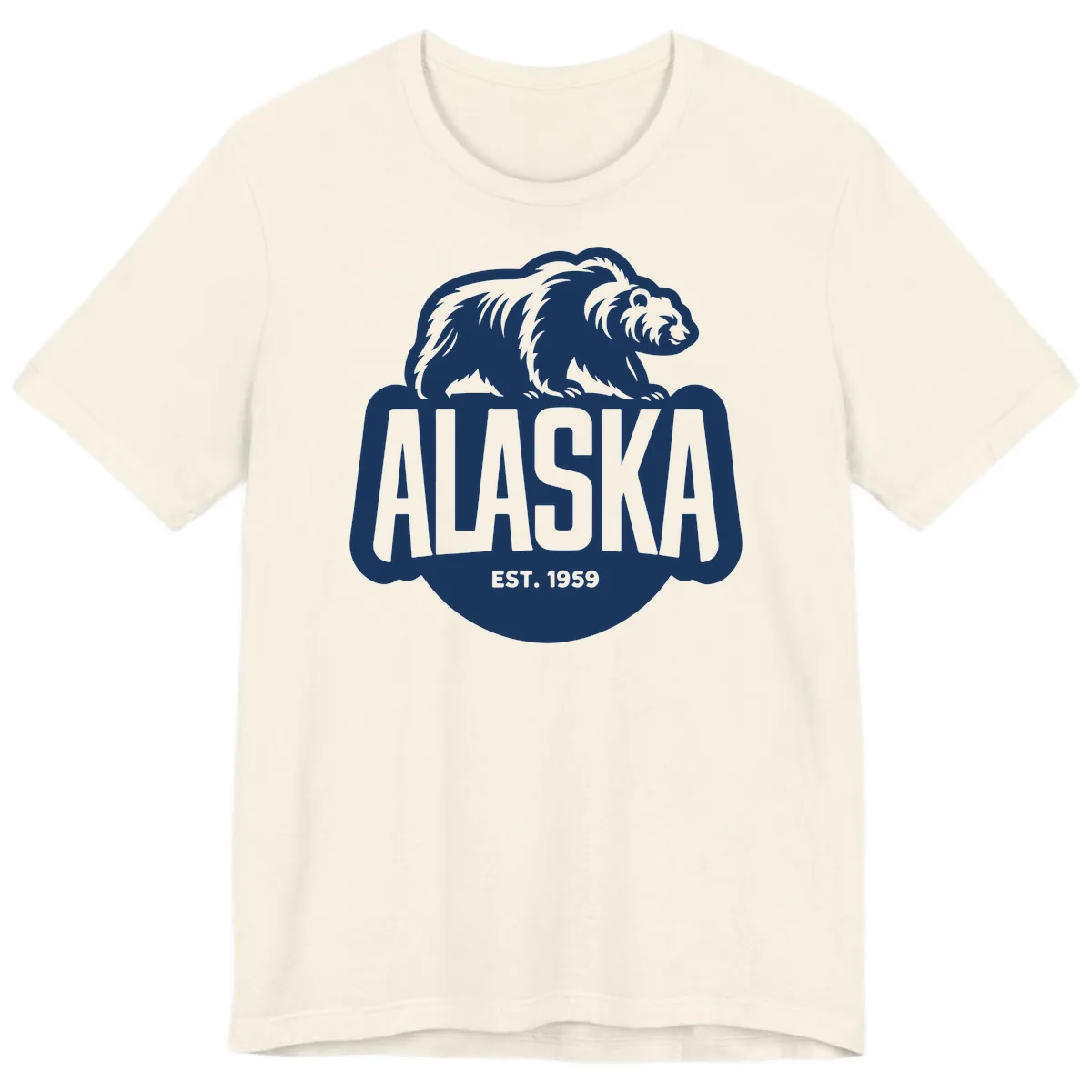 Alaska Bear Established 1959 Badge Premium T-Shirt in Natural