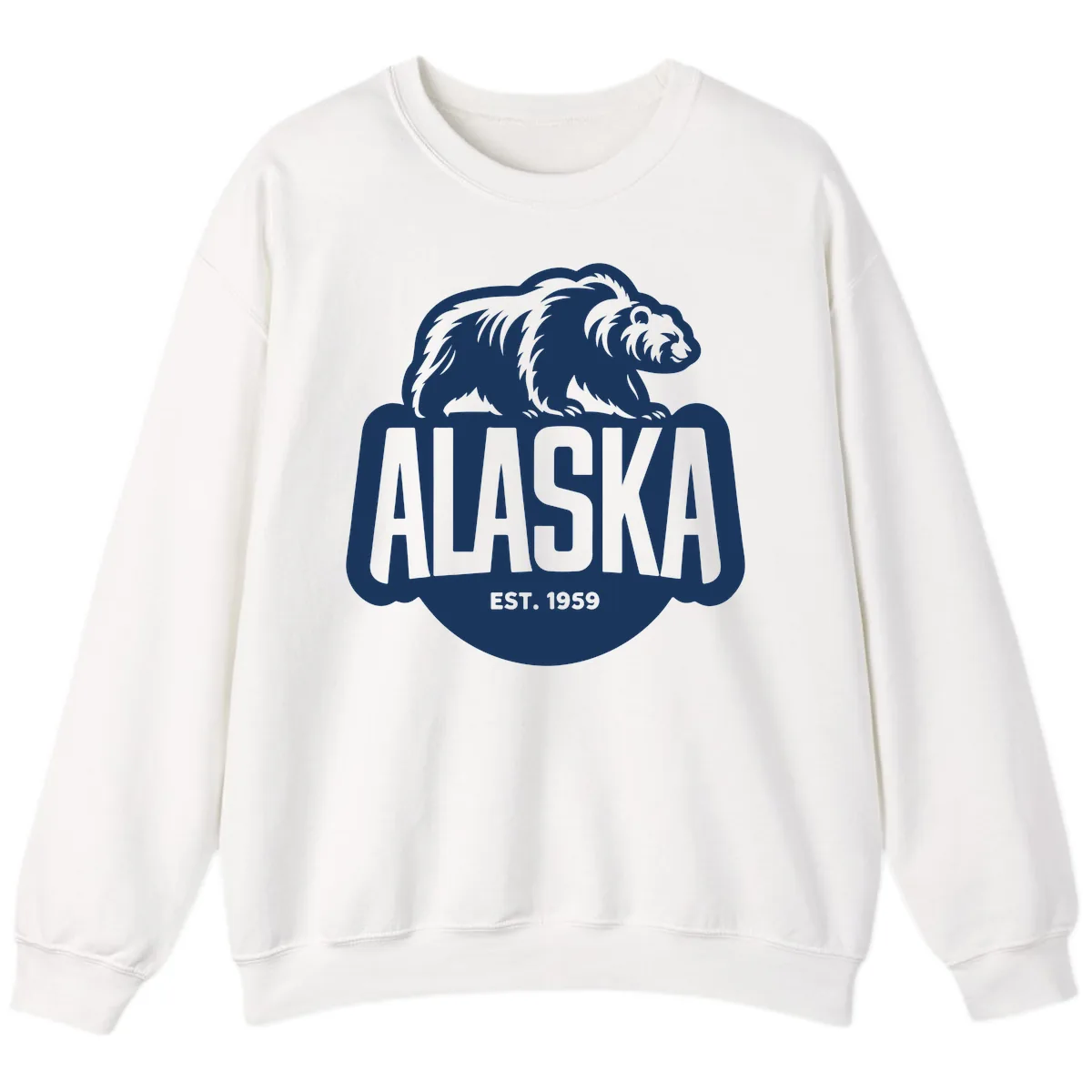 Alaska Bear Established 1959 Badge Sweatshirt in White