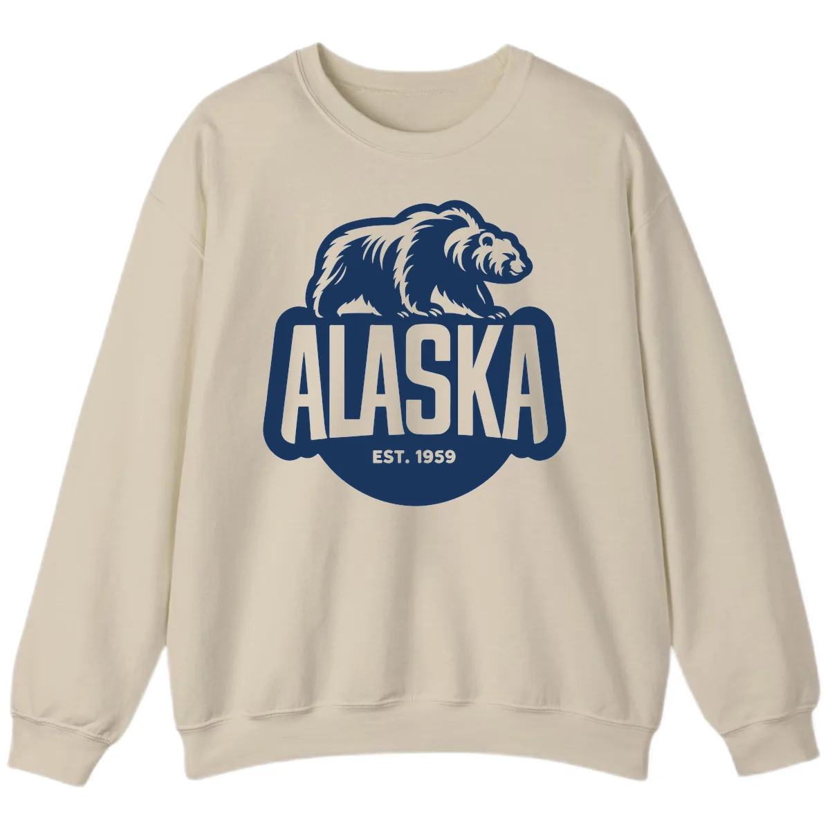 Alaska Bear Established 1959 Badge Sweatshirt in Sand
