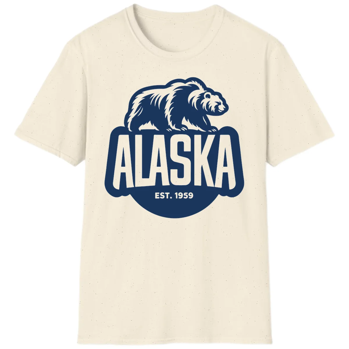 Alaska Bear Established 1959 Badge T-Shirt in Natural