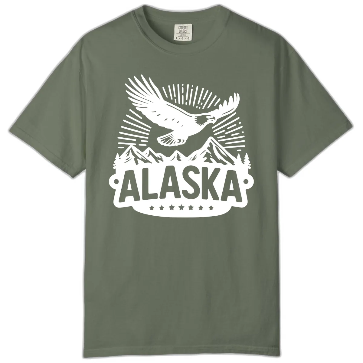 Alaska Soaring Eagle Mountain View Comfort Color in Moss