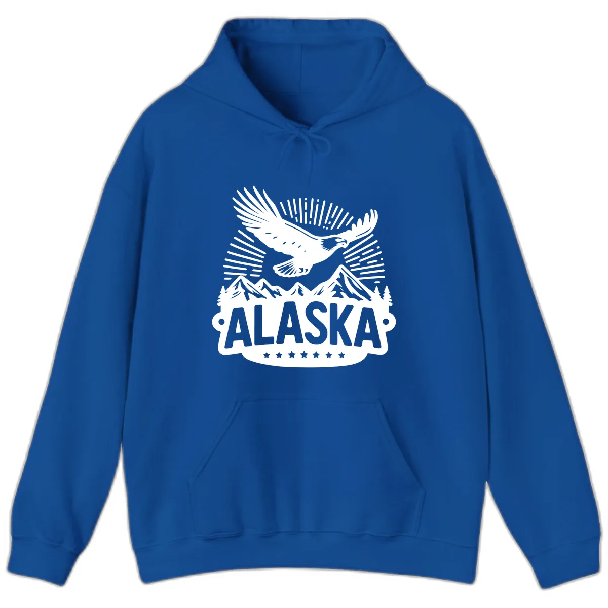 Alaska Soaring Eagle Mountain View Hoodie in Royal