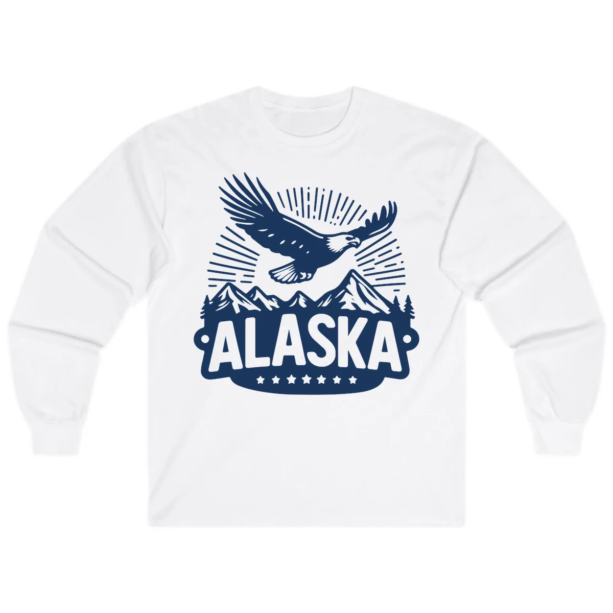 Alaska Soaring Eagle Mountain View Long Sleeve in White