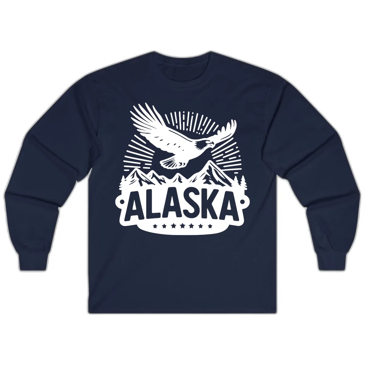 Alaska Soaring Eagle Mountain View Long Sleeve in Navy