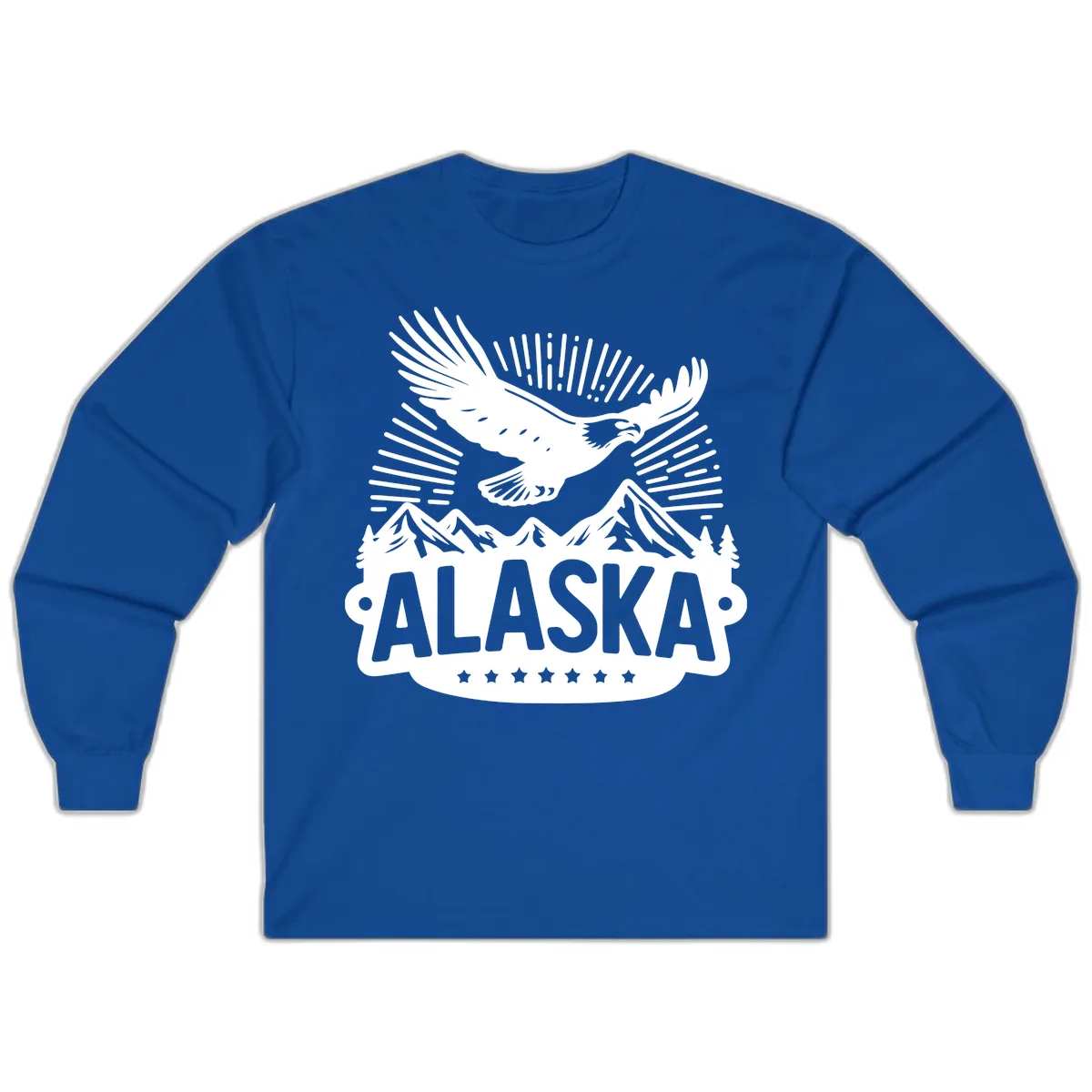 Alaska Soaring Eagle Mountain View Long Sleeve in Royal