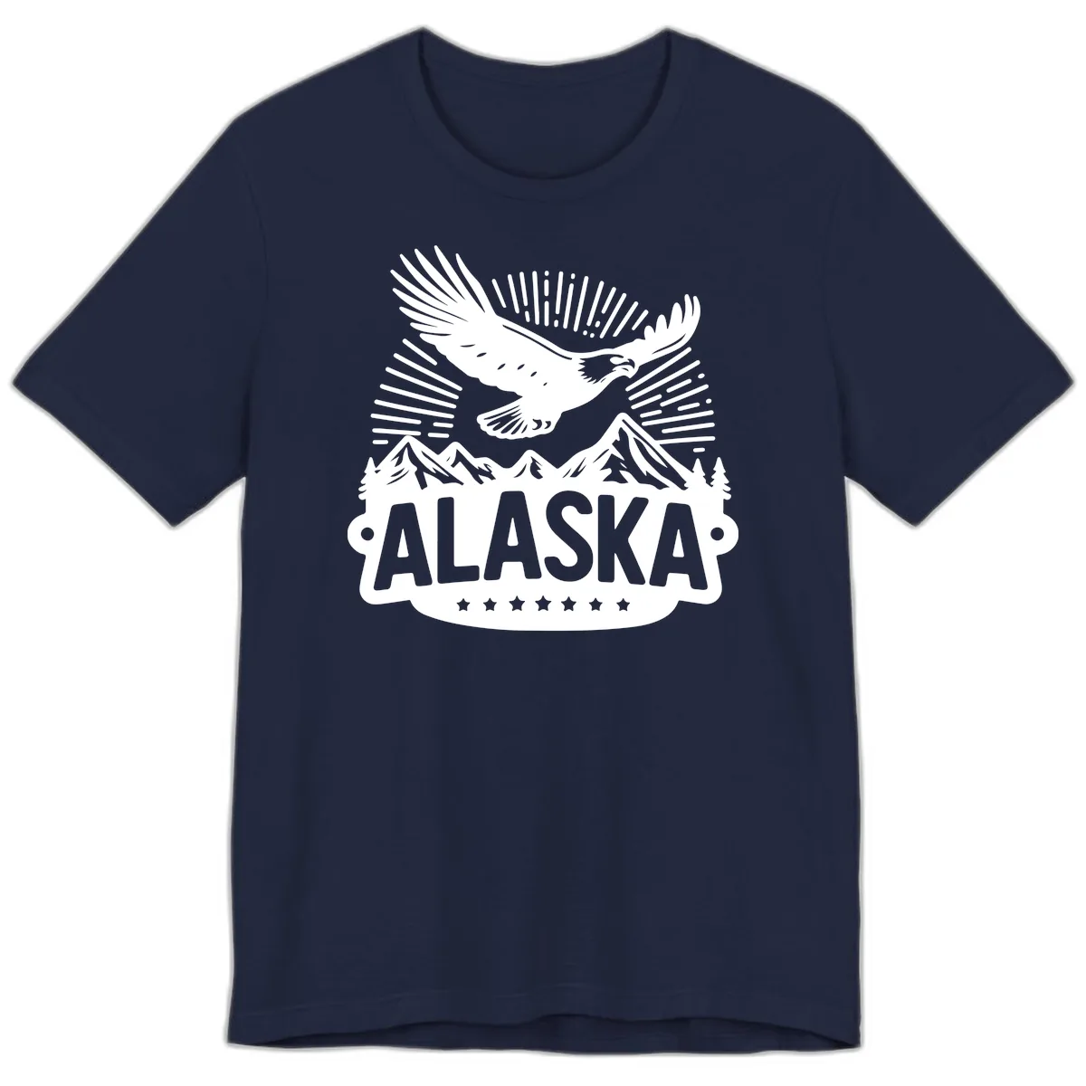 Alaska Soaring Eagle Mountain View Premium T-Shirt in Navy