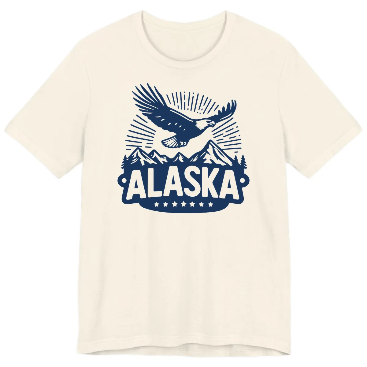Alaska Soaring Eagle Mountain View Premium T-Shirt in Natural