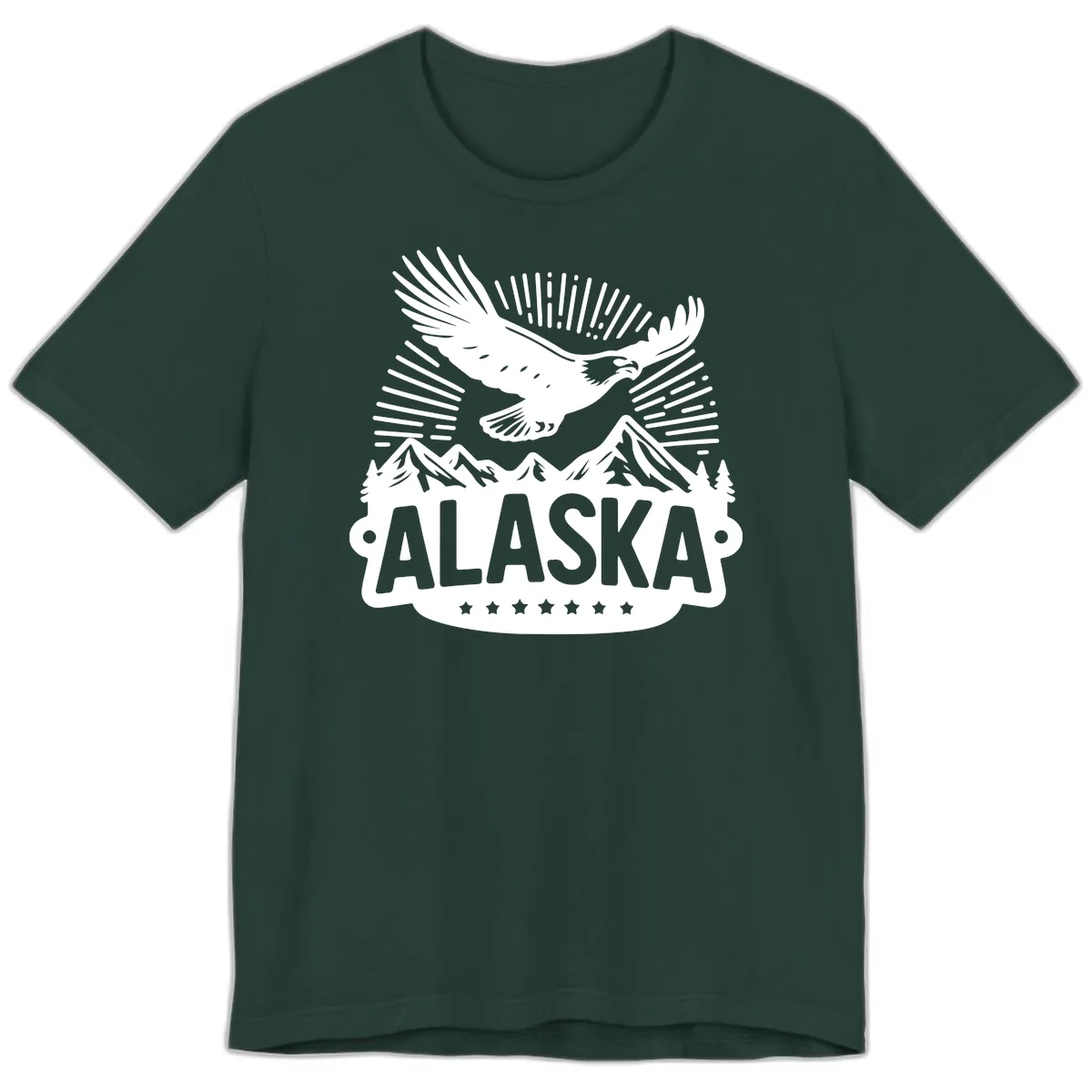 Alaska Soaring Eagle Mountain View Premium T-Shirt in Forest