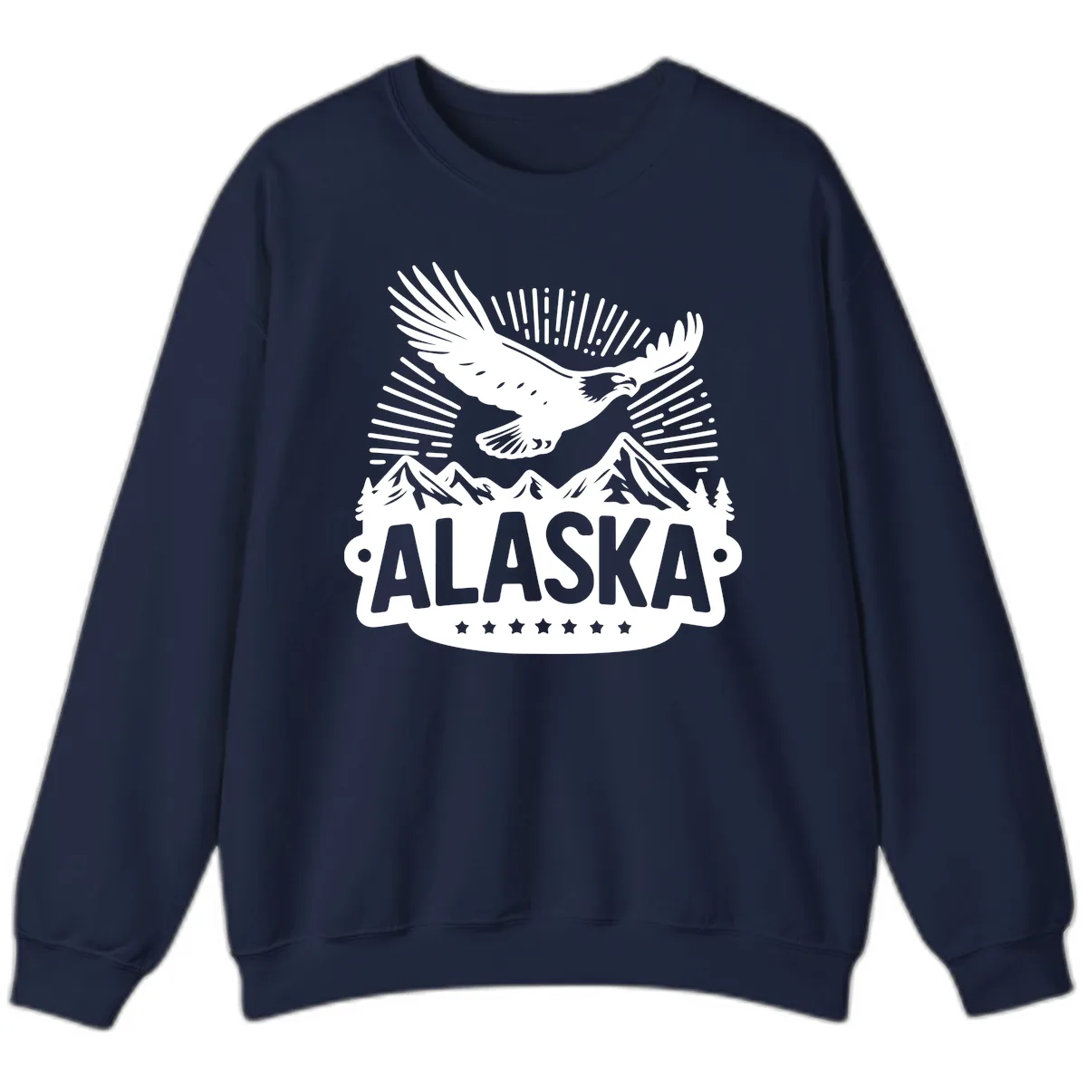 Alaska Soaring Eagle Mountain View Sweatshirt in Navy
