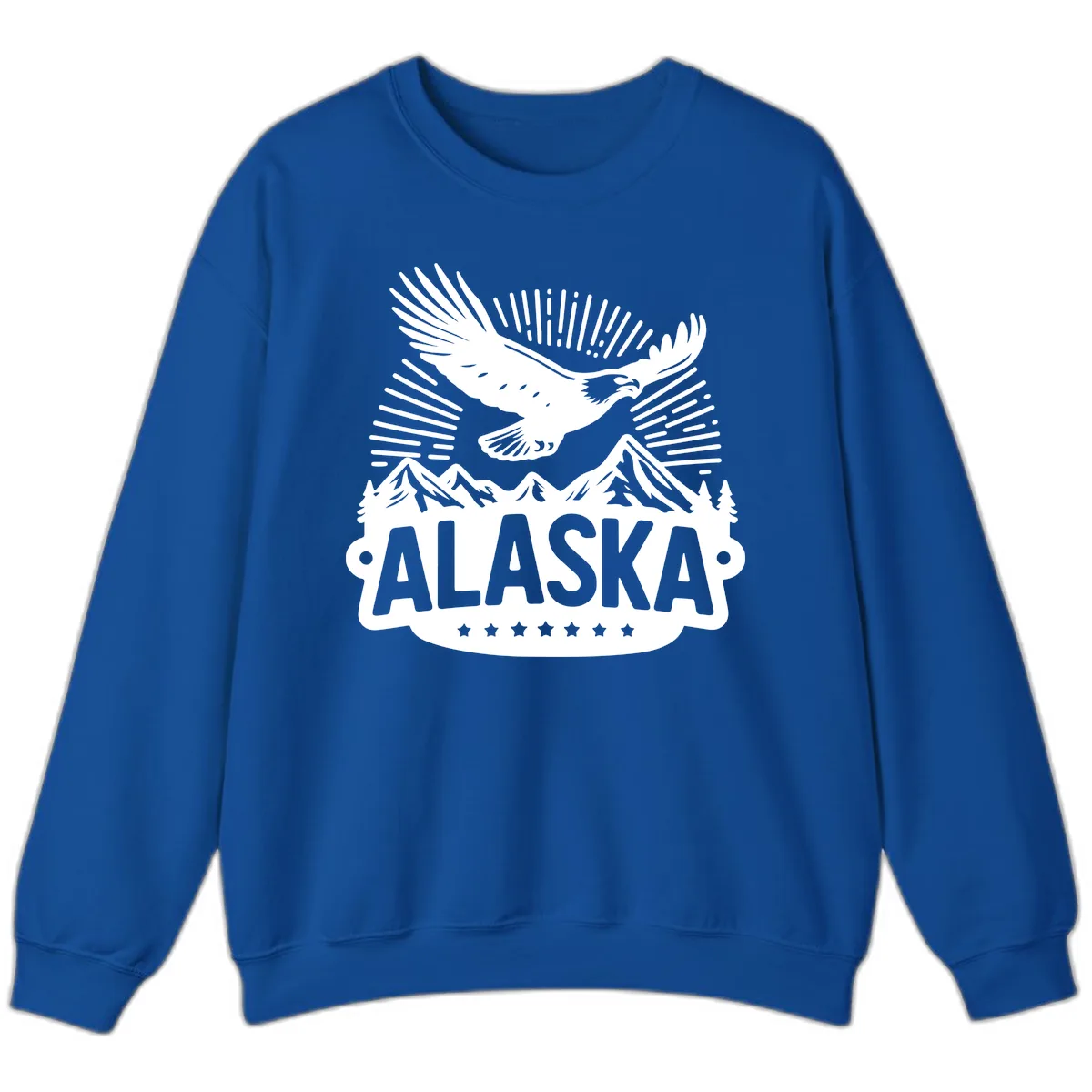Alaska Soaring Eagle Mountain View Sweatshirt in Royal