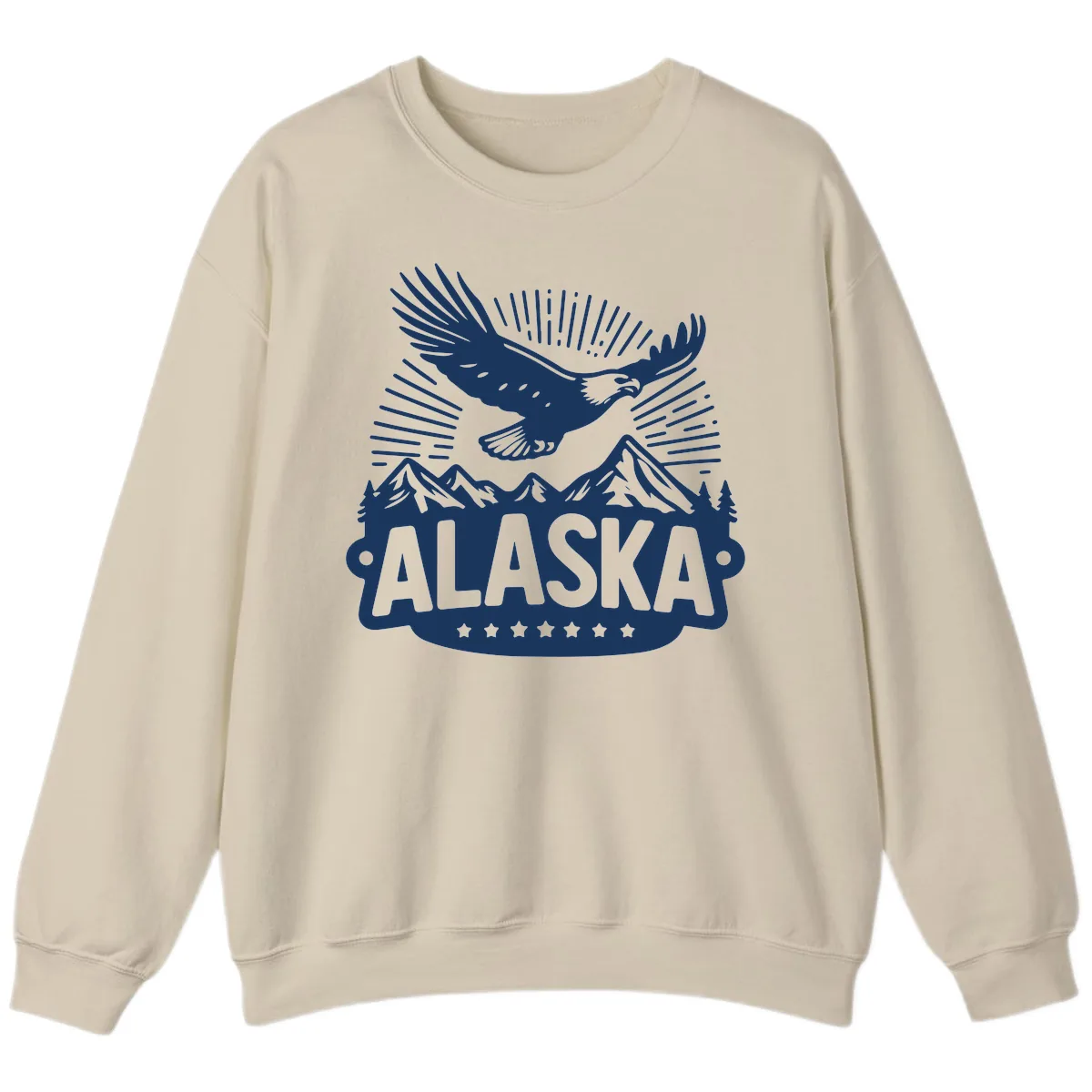 Alaska Soaring Eagle Mountain View Sweatshirt in Sand