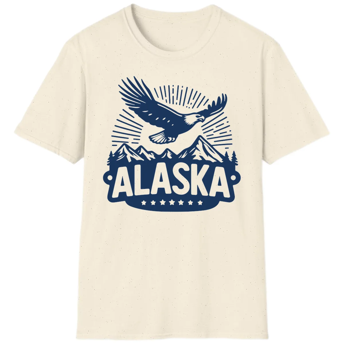 Alaska Soaring Eagle Mountain View T-Shirt in Natural