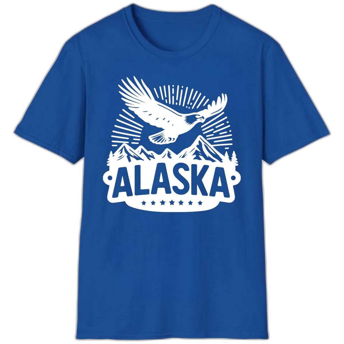 Alaska Soaring Eagle Mountain View T-Shirt in Royal