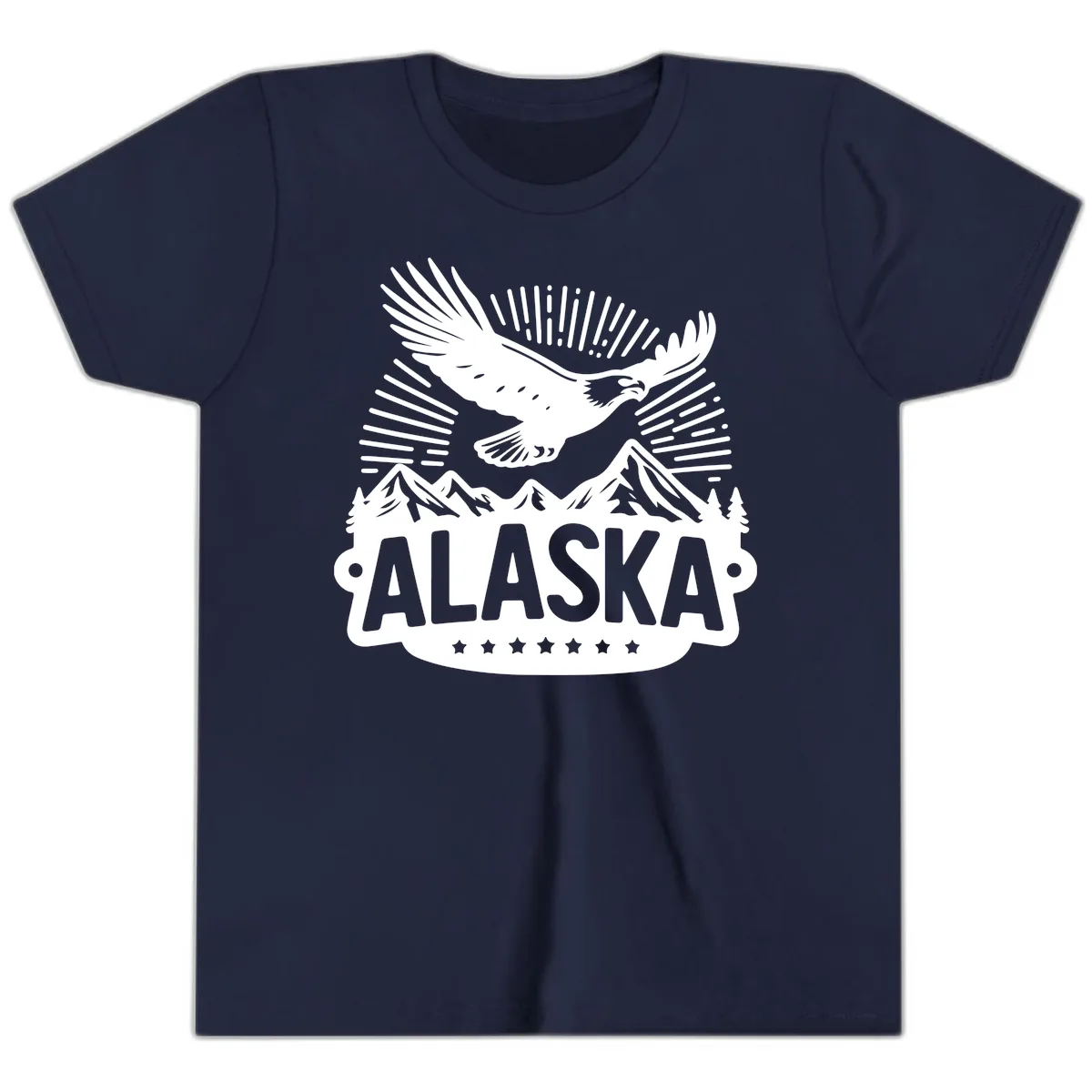 Alaska Soaring Eagle Mountain View Youth T-Shirt in Navy