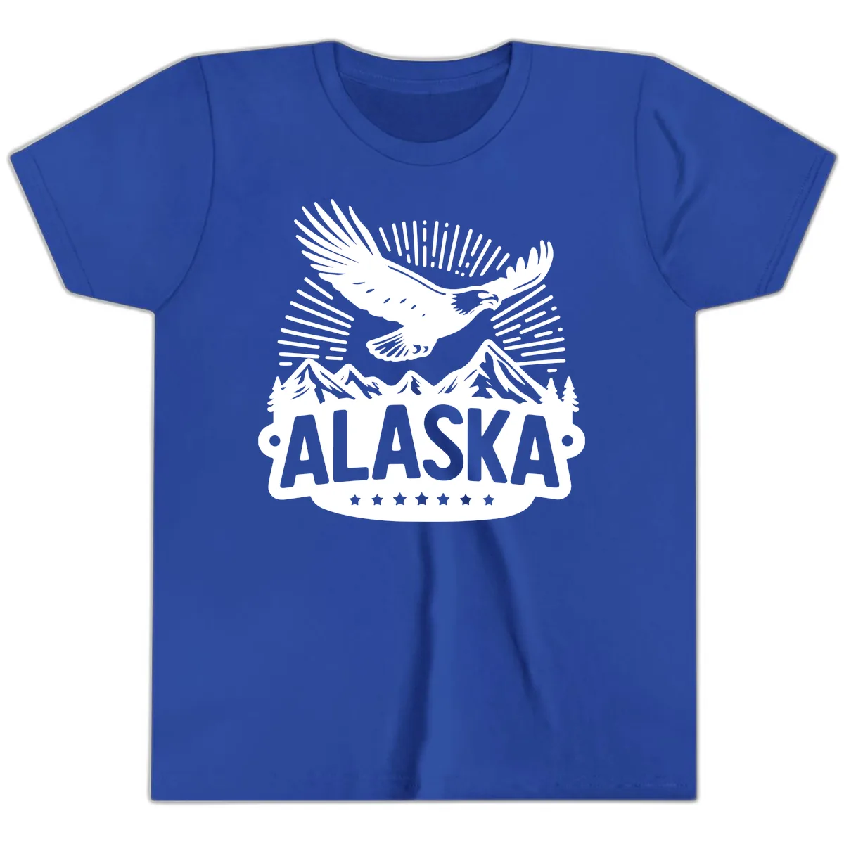 Alaska Soaring Eagle Mountain View Youth T-Shirt in True Royal