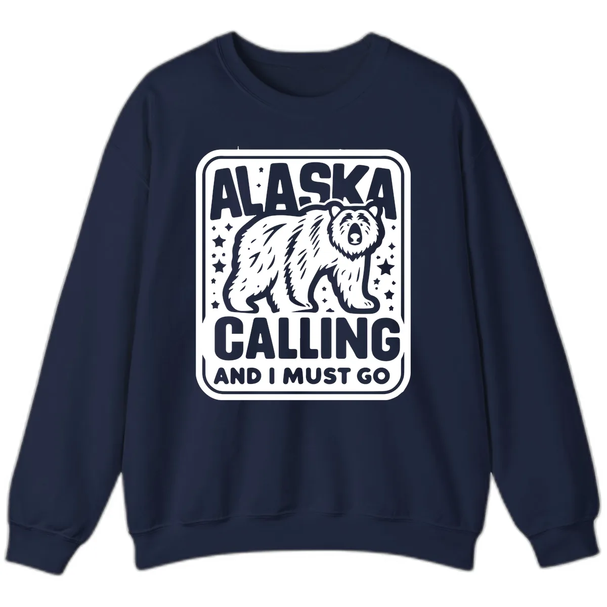 Alaska Calling Bear Adventure Badge Sweatshirt in Navy