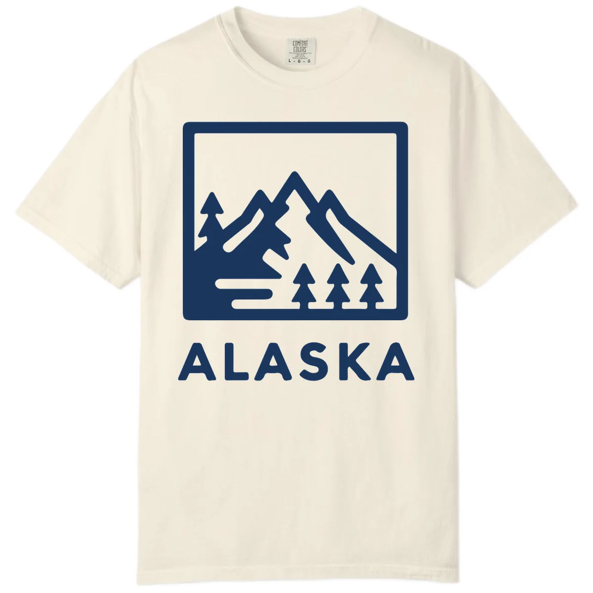Alaskan Mountain Forest Landscape Comfort Color in Ivory