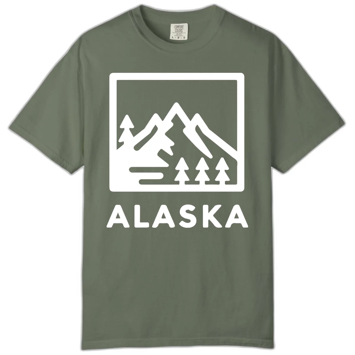 Alaskan Mountain Forest Landscape Comfort Color in Moss