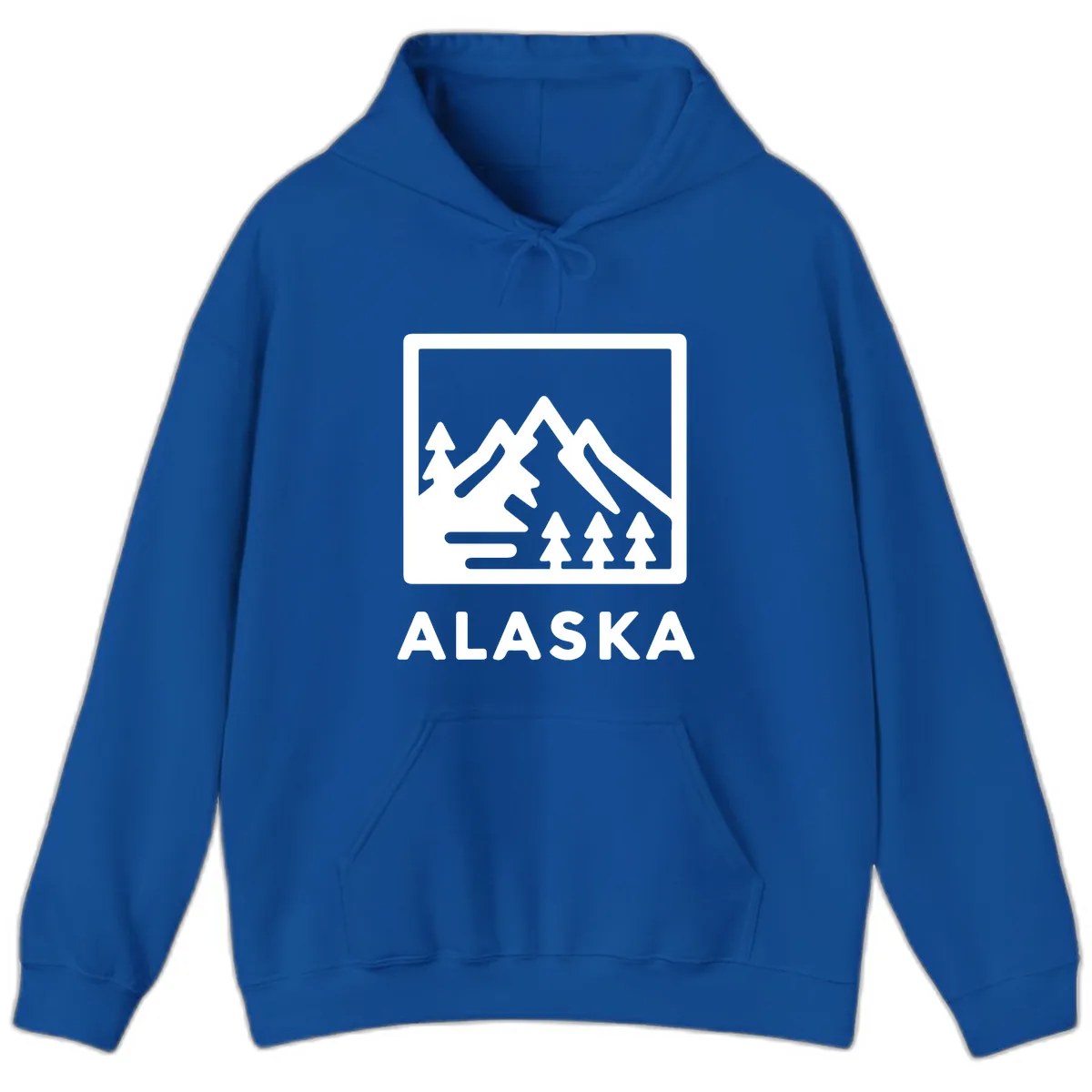 Alaskan Mountain Forest Landscape Hoodie in Royal