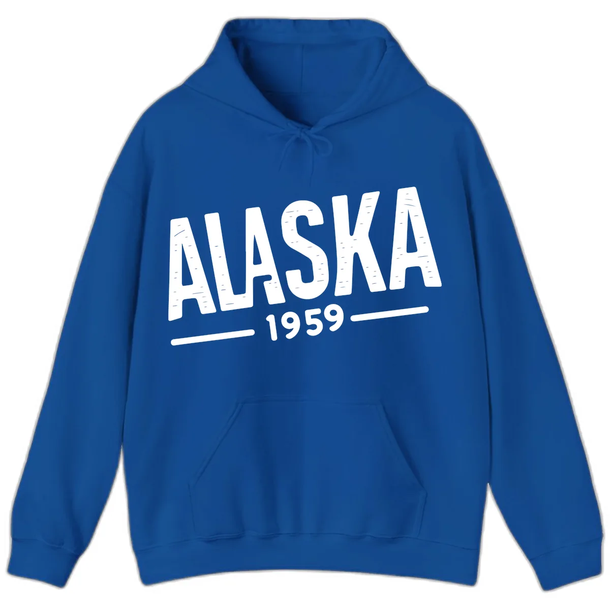 Alaska 1959 Statehood Vintage Typography Hoodie in Royal