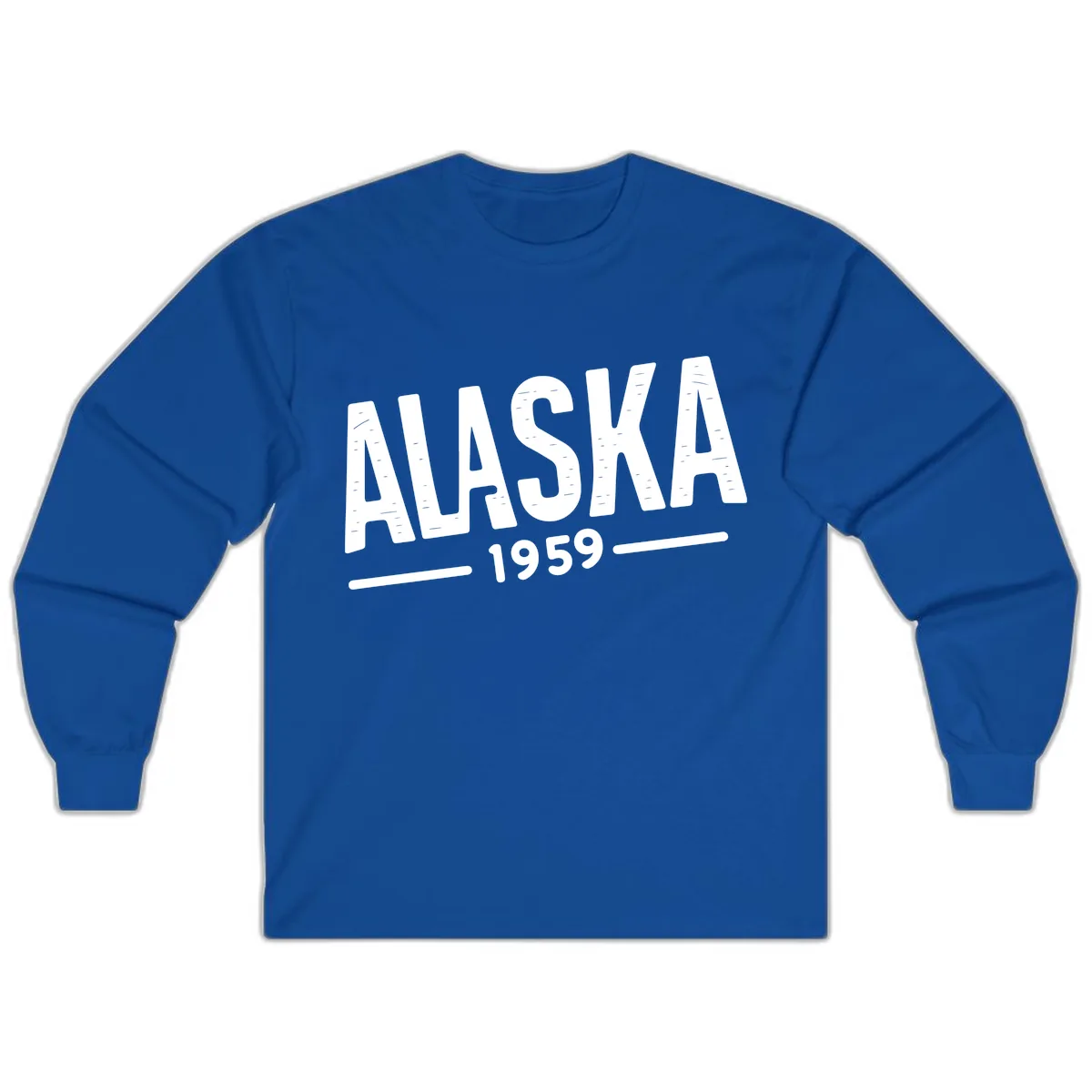 Alaska 1959 Statehood Vintage Typography Long Sleeve in Royal