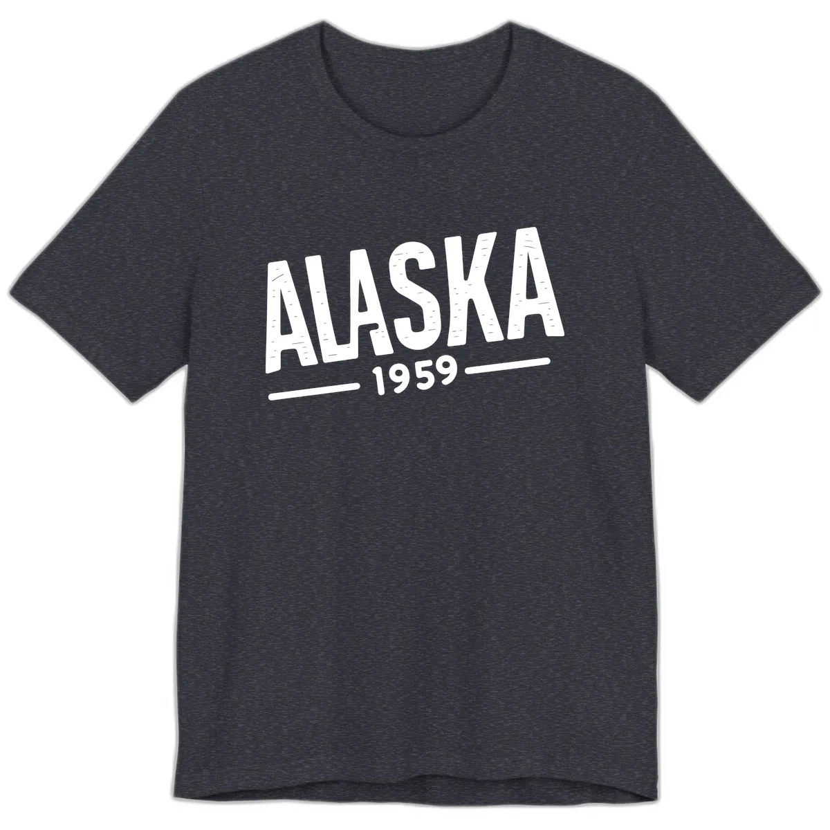 Alaska 1959 Statehood Vintage Typography Premium T-Shirt in Heather Navy