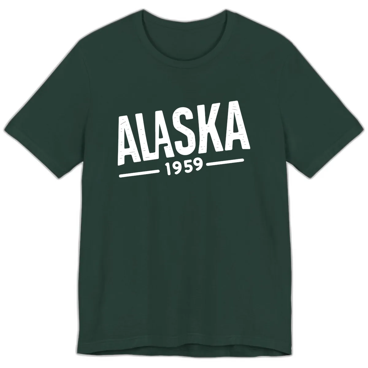 Alaska 1959 Statehood Vintage Typography Premium T-Shirt in Forest