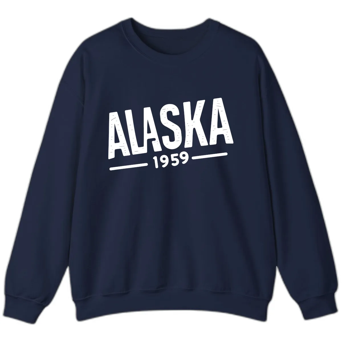 Alaska 1959 Statehood Vintage Typography Sweatshirt in Navy
