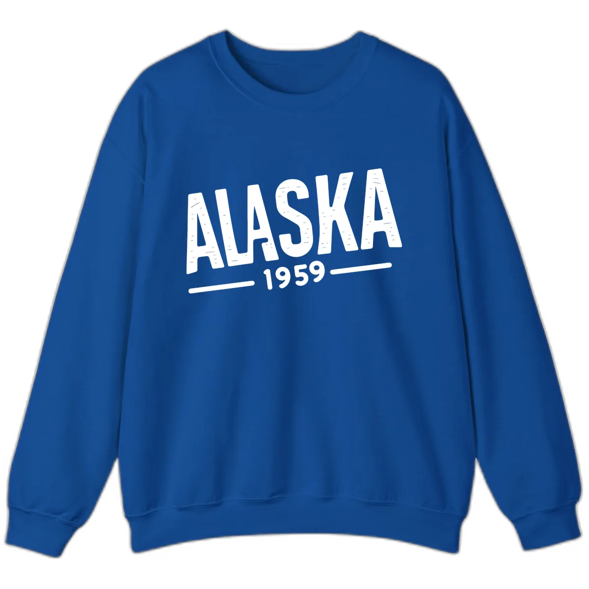 Alaska 1959 Statehood Vintage Typography Sweatshirt in Royal