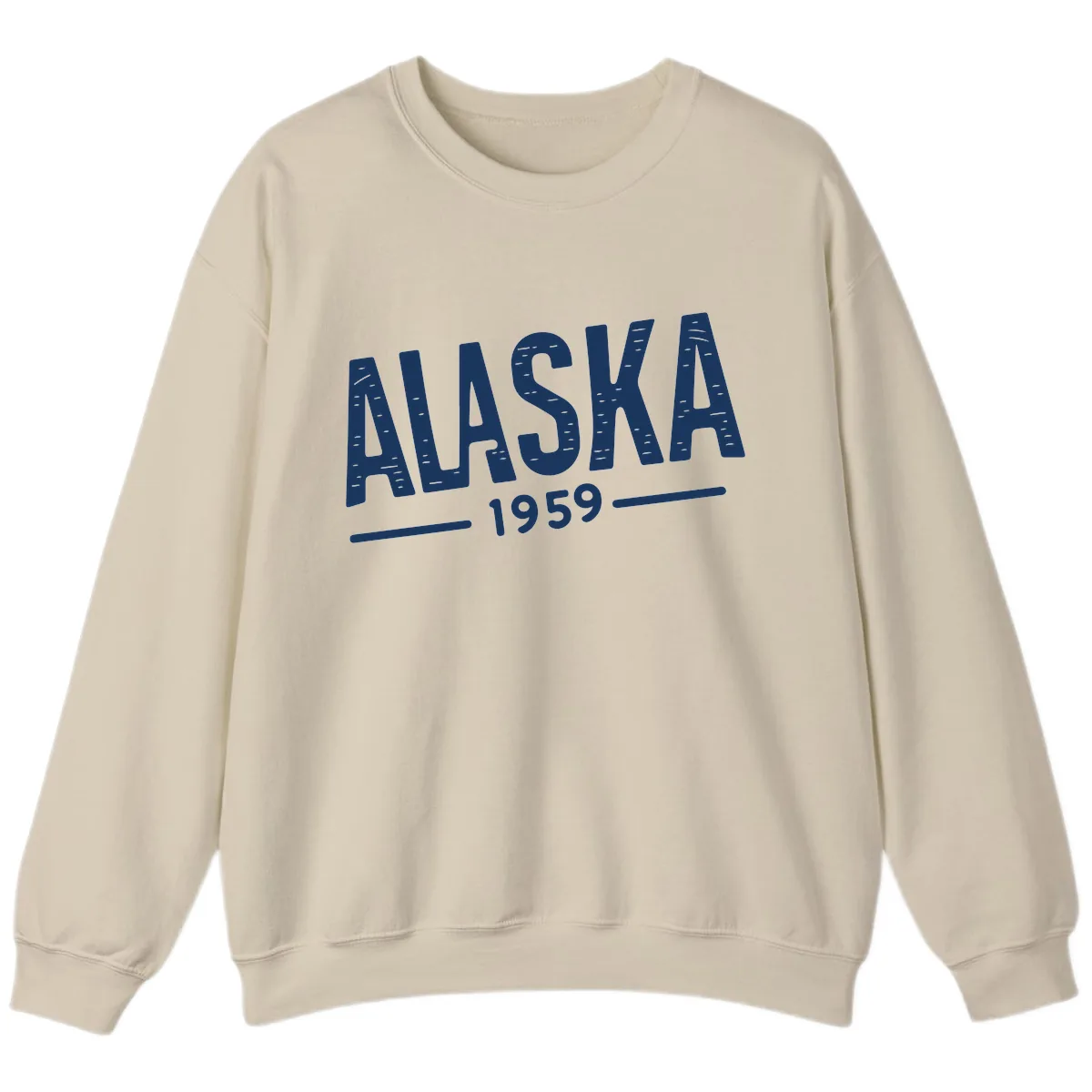 Alaska 1959 Statehood Vintage Typography Sweatshirt in Sand
