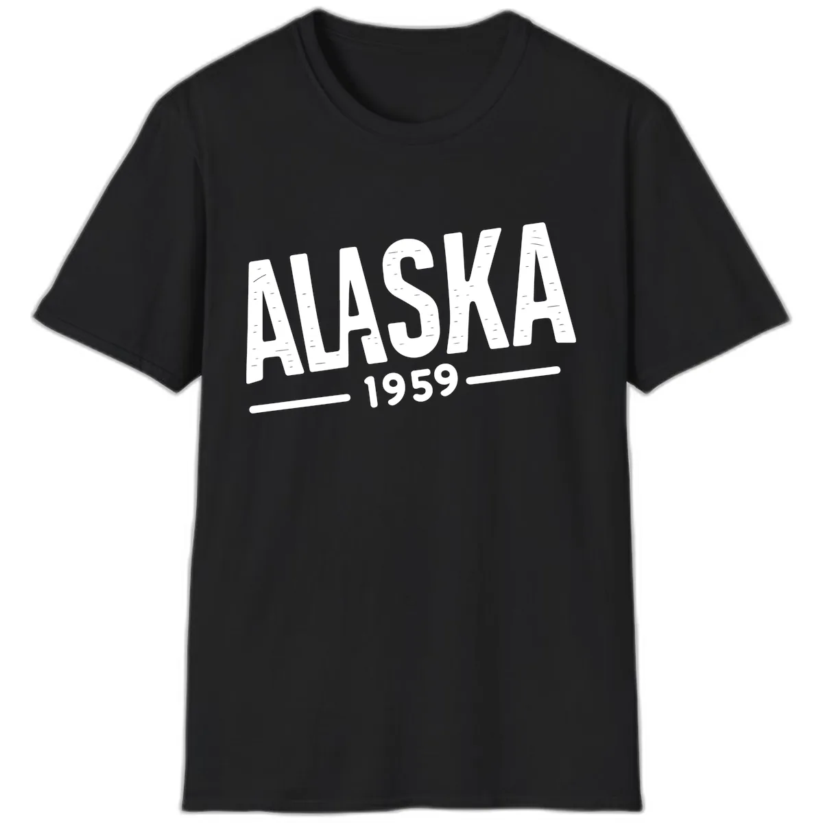 Alaska 1959 Statehood Vintage Typography T-Shirt in Black
