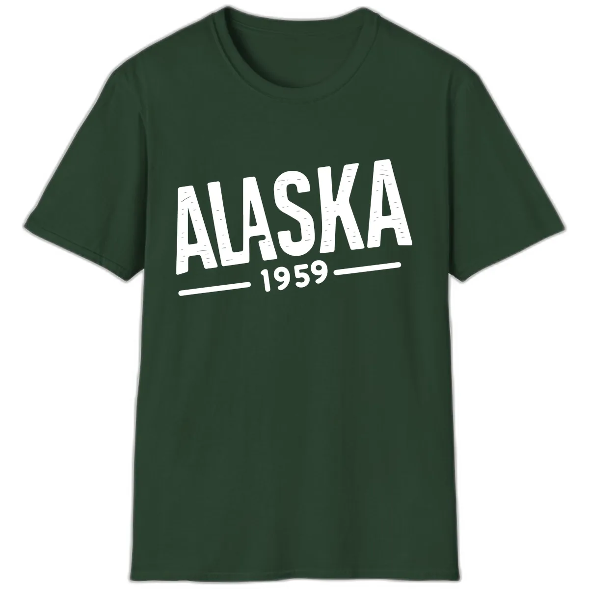 Alaska 1959 Statehood Vintage Typography T-Shirt in Forest Green