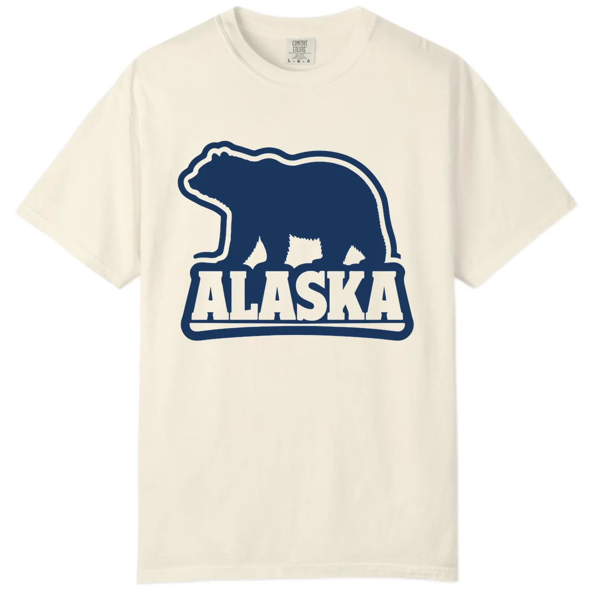 Alaskan Bear and Text National Park Style Comfort Color in Ivory