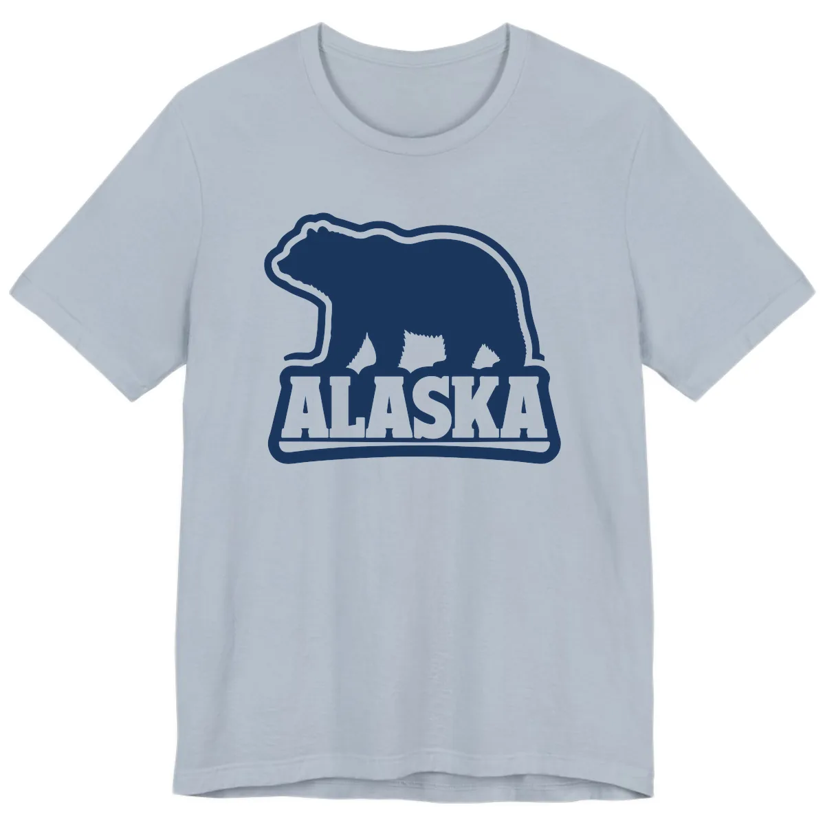 Alaskan Bear and Text National Park Style Premium T-Shirt in Light Blue