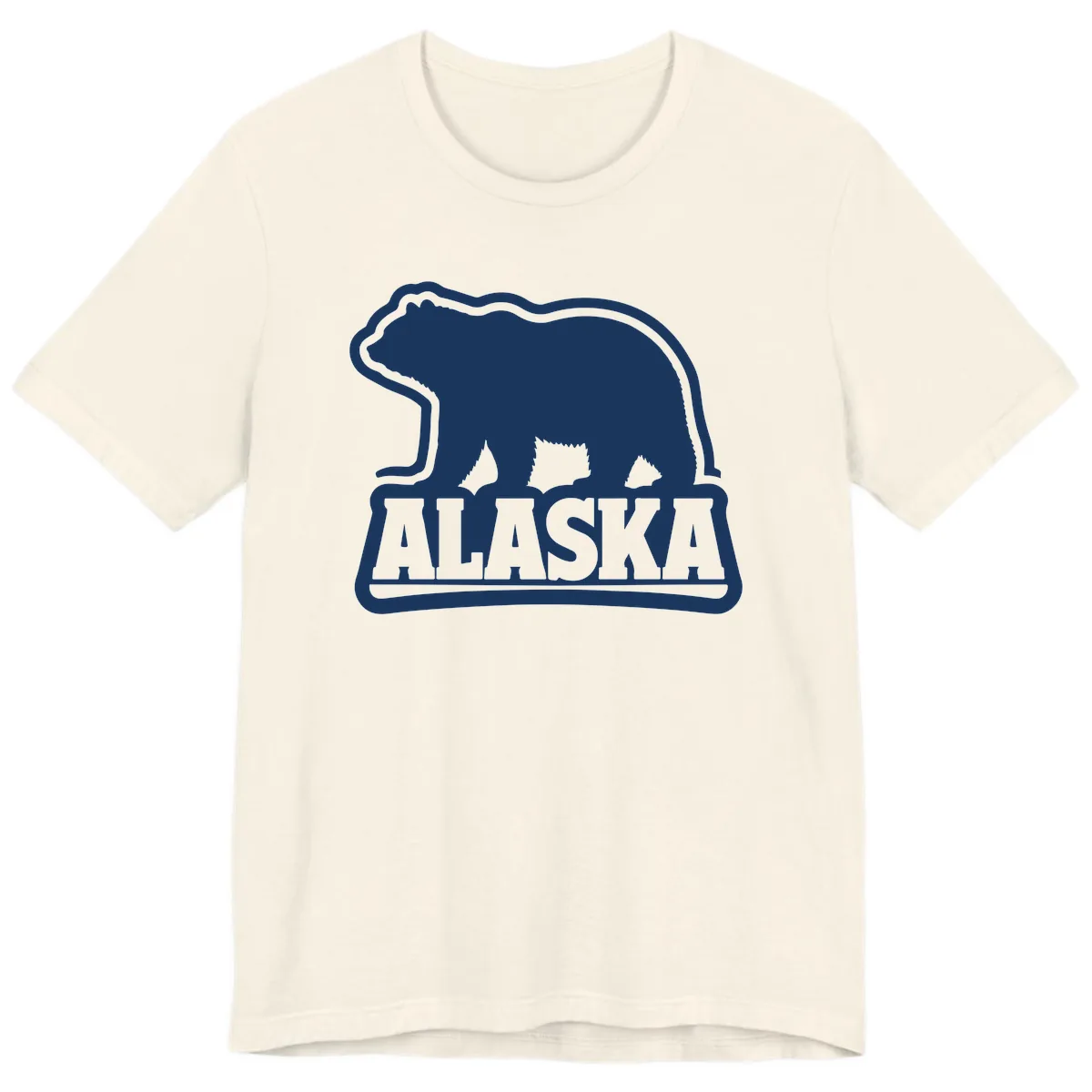 Alaskan Bear and Text National Park Style Premium T-Shirt in Natural