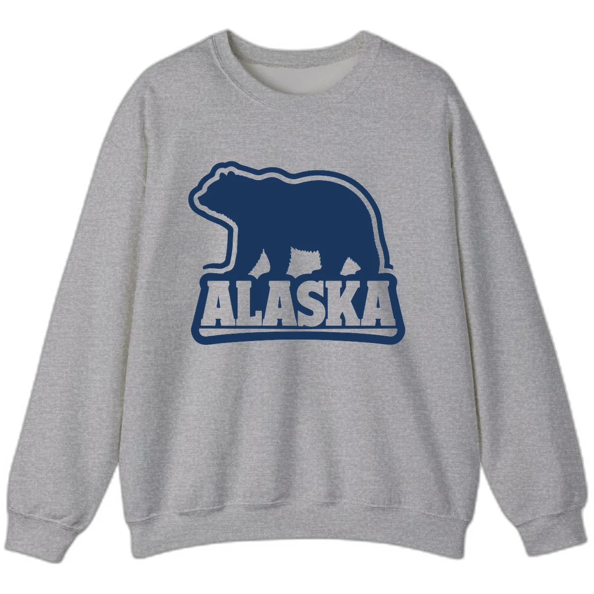 Alaskan Bear and Text National Park Style Sweatshirt in Sport Grey