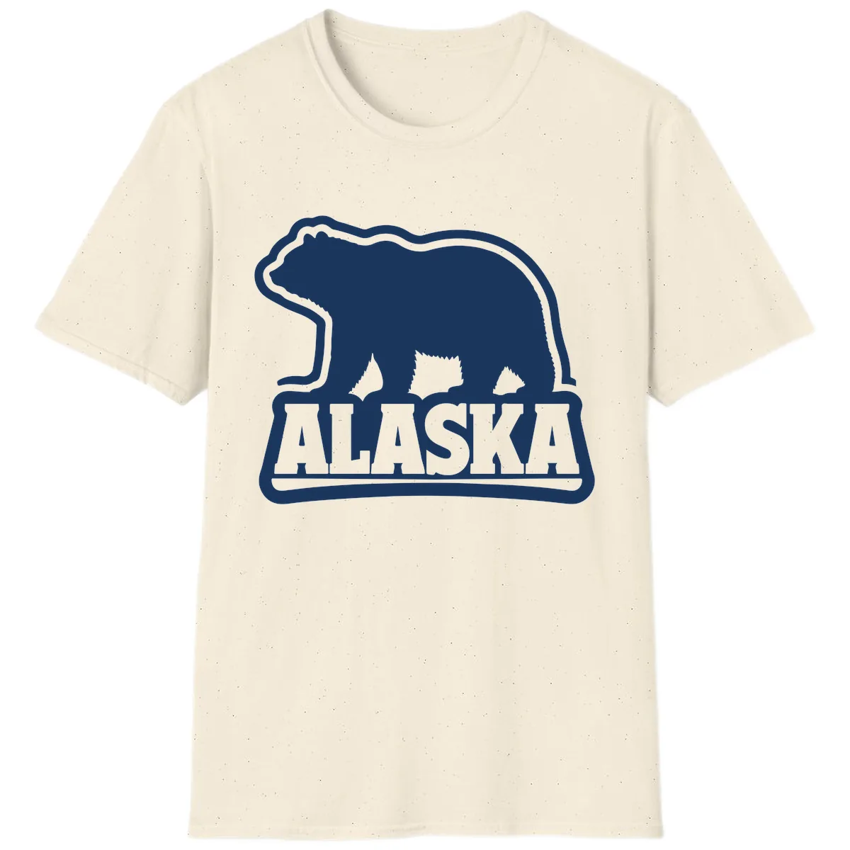 Alaskan Bear and Text National Park Style T-Shirt in Natural