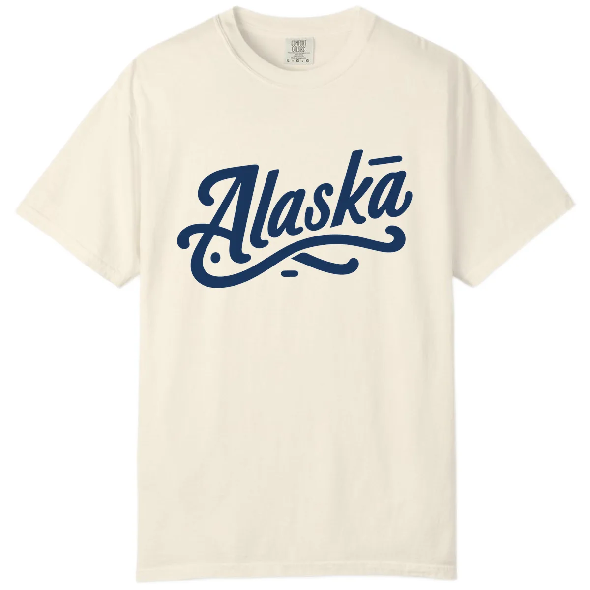 Alaska Script Calligraphy Lettering Comfort Color in Ivory