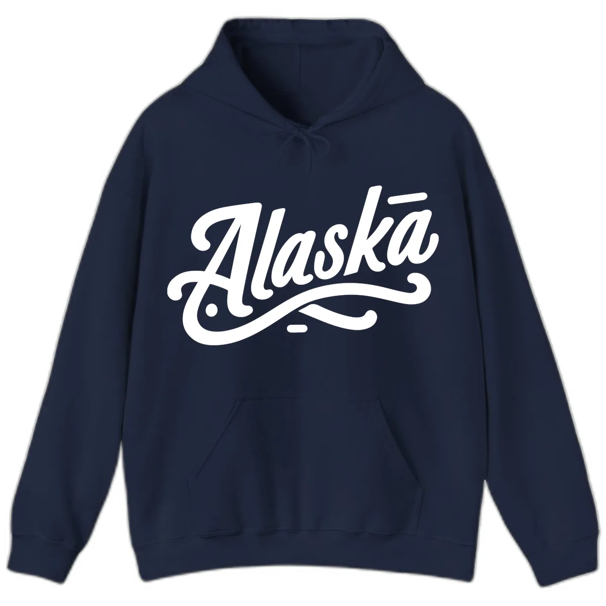 Alaska Script Calligraphy Lettering Hoodie in Navy