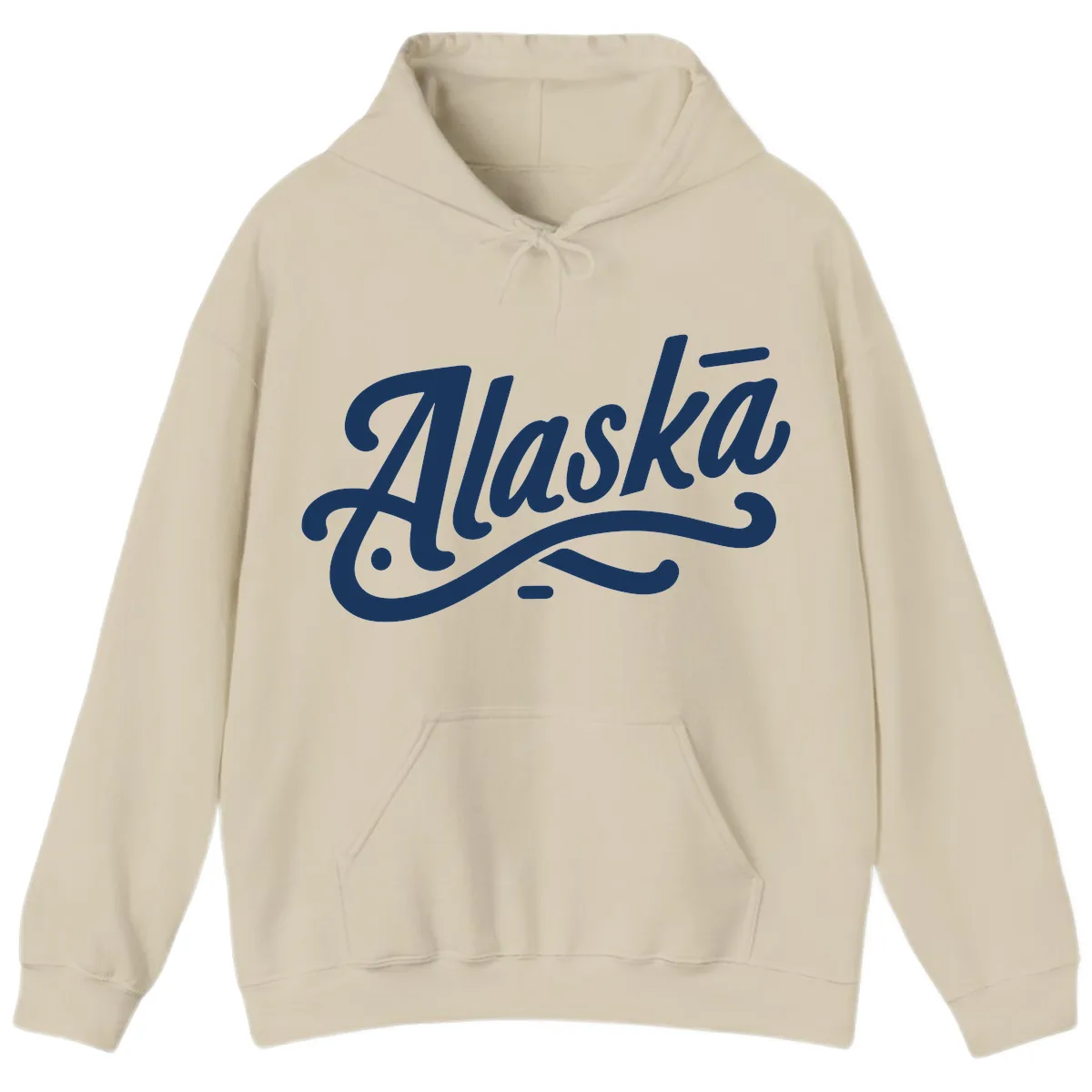Alaska Script Calligraphy Lettering Hoodie in Sand