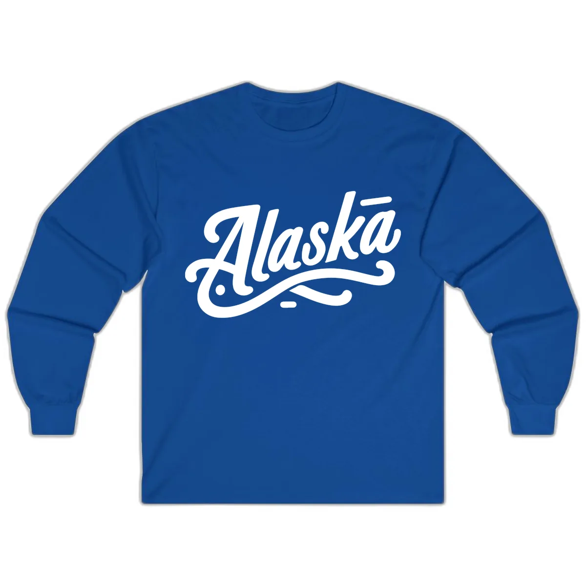 Alaska Script Calligraphy Lettering Long Sleeve in Royal