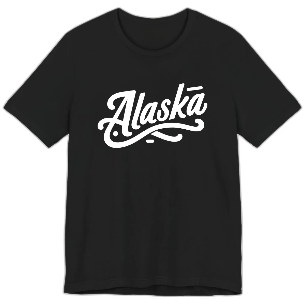 Alaska Script Calligraphy Lettering Premium T-Shirt in Black